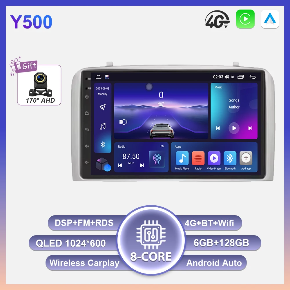 Android 16 Carplay voor Alfa Romeo 147 GT 937 2000-2010 GPS Navigatie Video Autoradio GPS Auto Multimedia Automonitor DVD