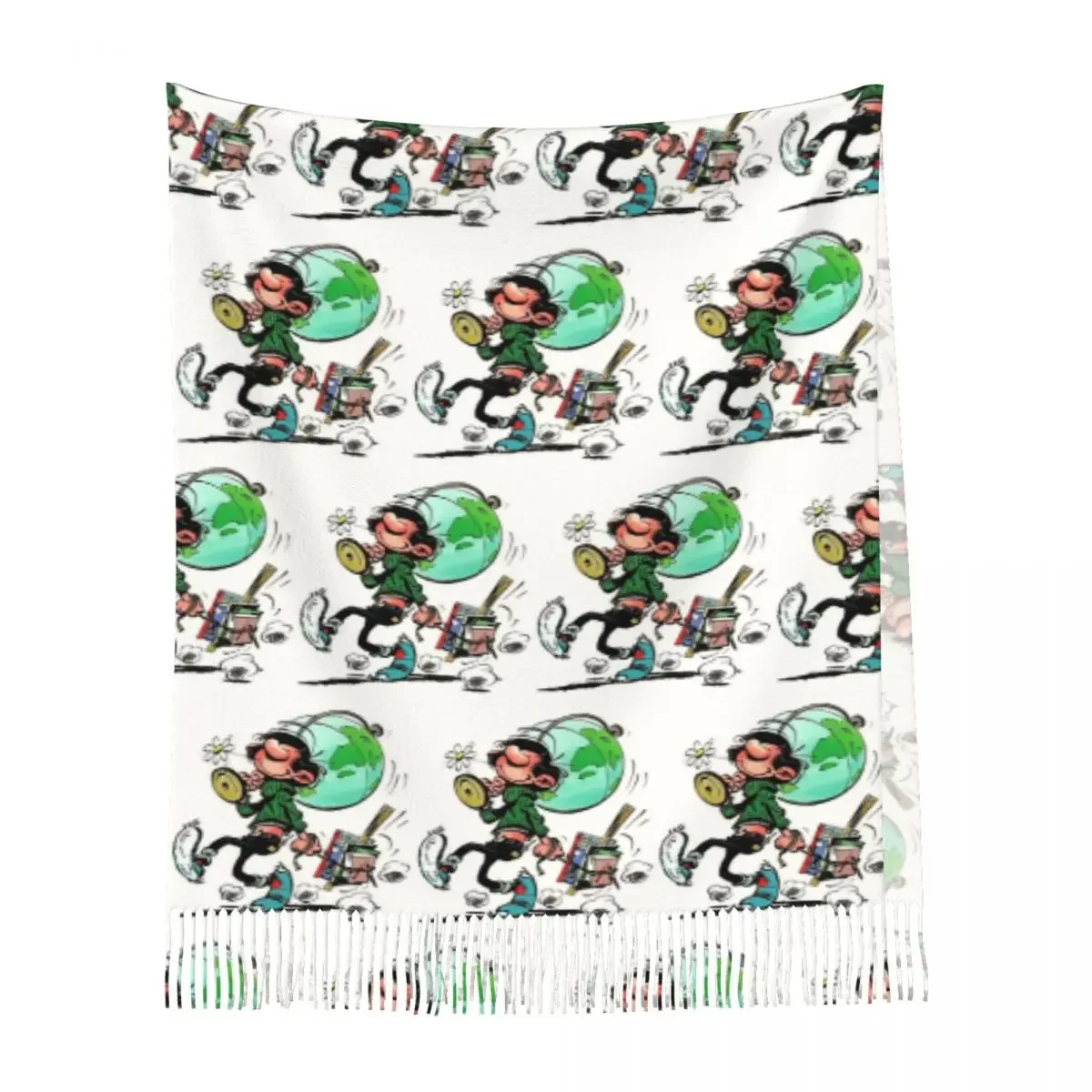 Gaston Lagaffe  Scarf Tassel Scarves for Women Soft Warm Shawls and Wraps Long Fall Winter Shawl Wrap