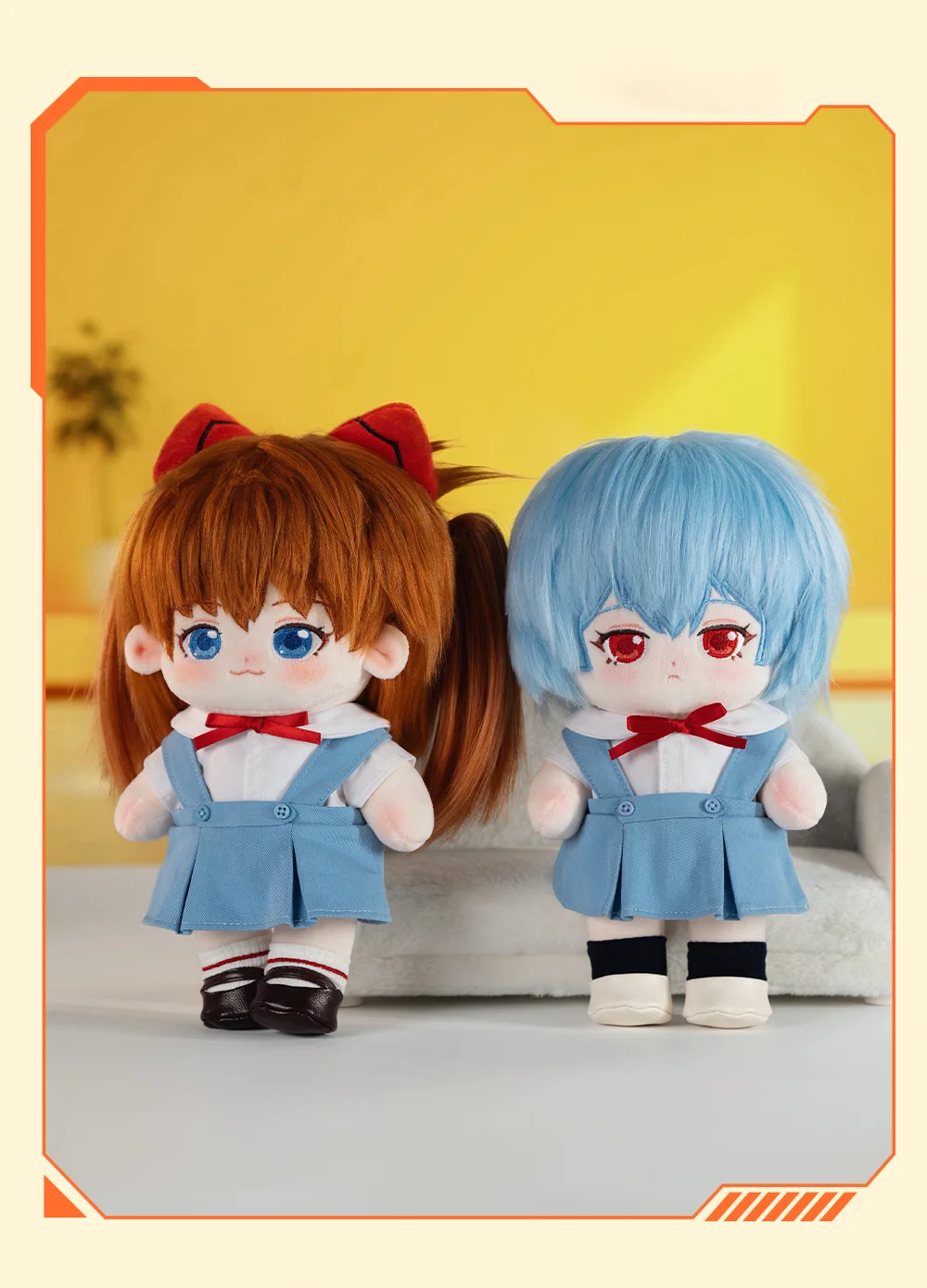 Kawaii Neon Genesis Evangelion Plüschpuppe 20cm Cartoon-Stoffpuppe mit Wechselkleidung Dopamin-Heimdekoration Anime-Zubehör Perfekte Geschenke – Detail 4