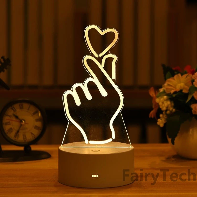 Bacheca creativa USB Led Night Light decorazione regalo di san valentino luci notturne fidanzata regalo di compleanno decorazione di nozze lampada