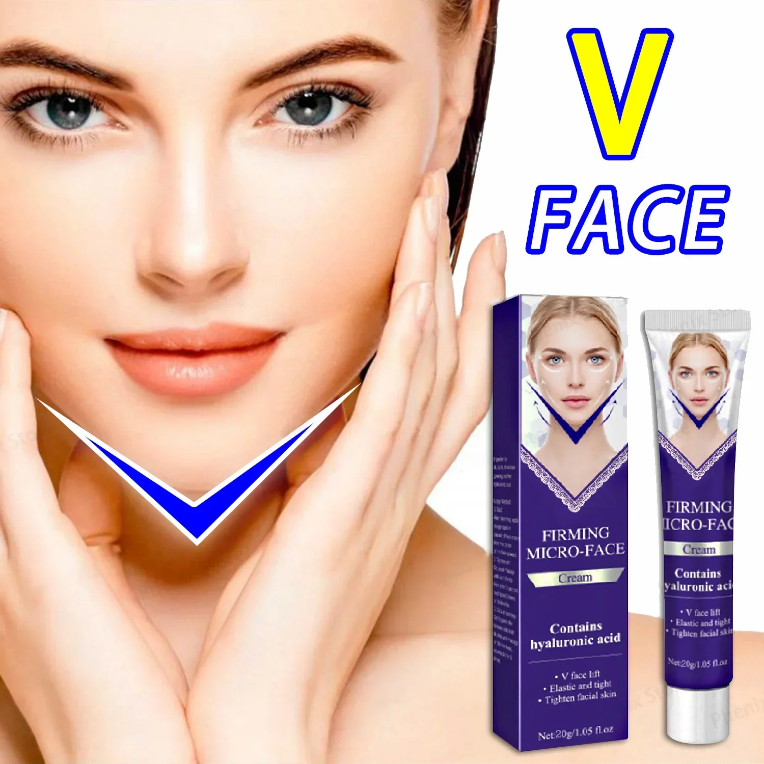 V-Shape Firming Face-Lift Slimming Creme, Massageador Muscular, Chin Duplo, Produtos Queimadores de Gordura, Anti-Envelhecimento