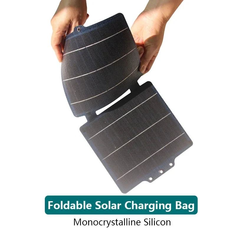 5V 10W ETFE Portable Foldable Solar Charging Panel USB/Type-C Output Foldable Bag Solar Fast Charging for Power Bank Phone