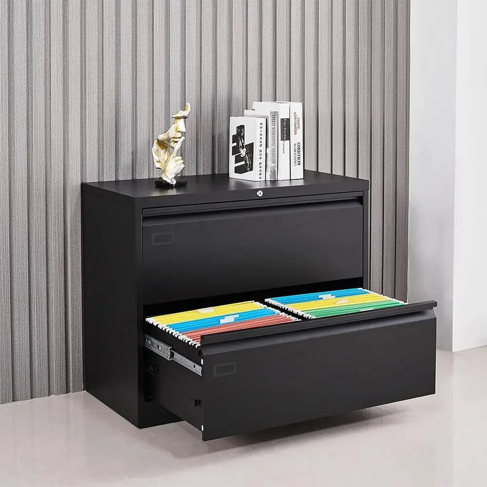 Lateral File Cabinet with Lock, Large Metal Storage Cabinet, Letter/Legal/A4 Size, Assembly Required