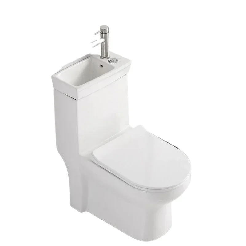 Household hand wash toilet flush tceramic with wash basin integrated water saving siphon