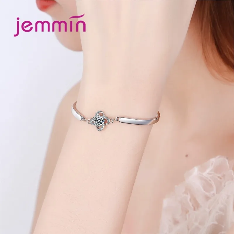 New Hot 925 Sterling Silver Charm Bracelets Trendy Design CZ Cubic Zirconia Stone Best Gift For Women Girls Party Appointment