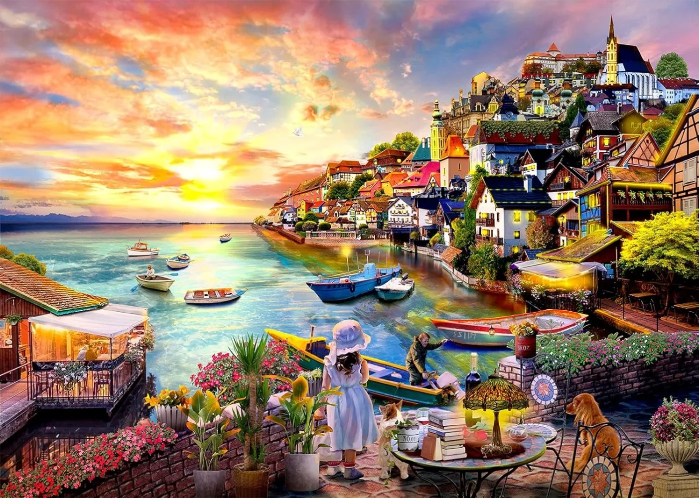 

Adult Jigsaw Puzzle Sunrise Sunset Sea City 1000/500/300/120 Pieces Landscape Puzzle Birthday Gift Room Decor Entertainment Toy