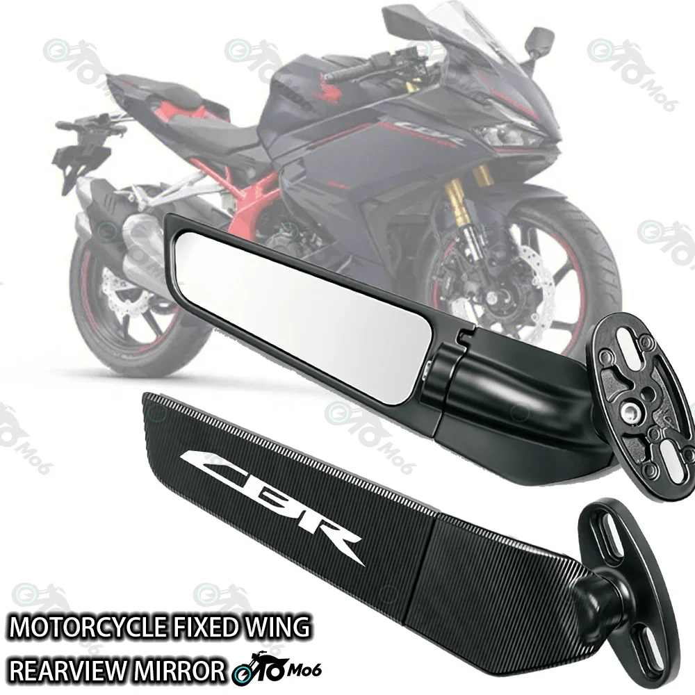 Für CBR500R CBR1000RR CBR CBR650R CBR250RR Motorrad CNC Rückspiegel mit Festflügel, Verstellbare Drehbare Seitenspiegel