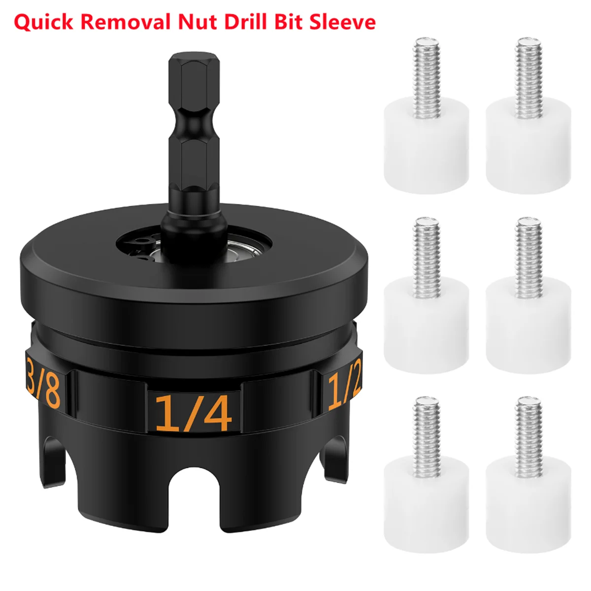 

Nut Zipper Drill Attachment For Quick Fastening 1/4" 3/8" 1/2" Threaded Rods Aluminum Alloy Nut Drill Bit Socket Wrench Tool