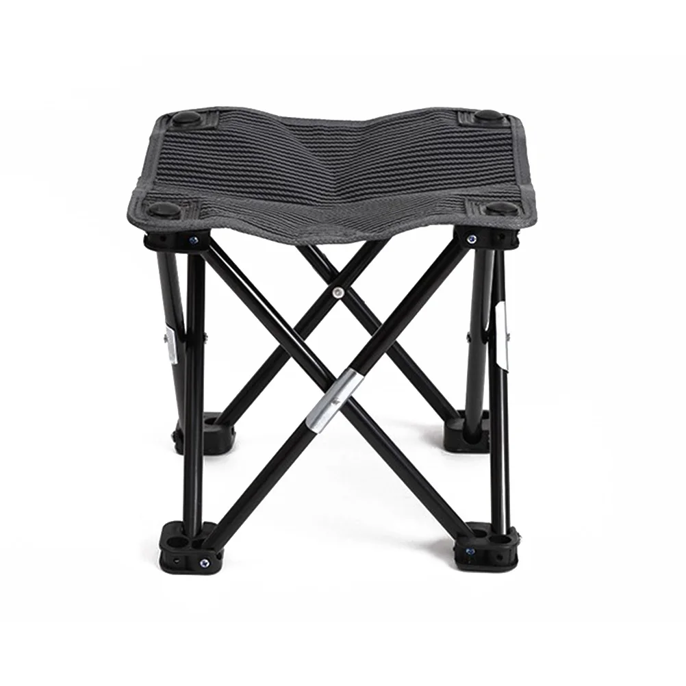 

Folding Stool Portable Chair Black 27x26x26cm Lightweight Durable Non Woven Fabric Steel Pipe Camping Fishing Beach Picnic