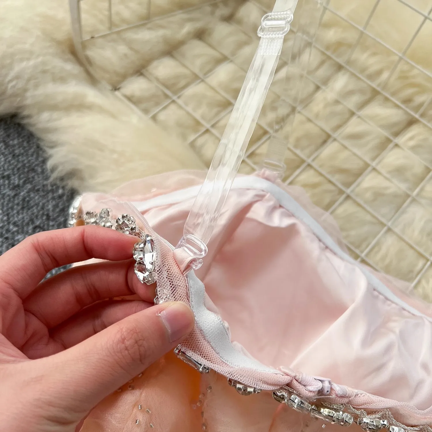 Kralen Mesh Jurk Vrouwen Slash Hals Mouwloze Elegante Kleding Dame Streetwear Avondfeest Vestidos Bodycon