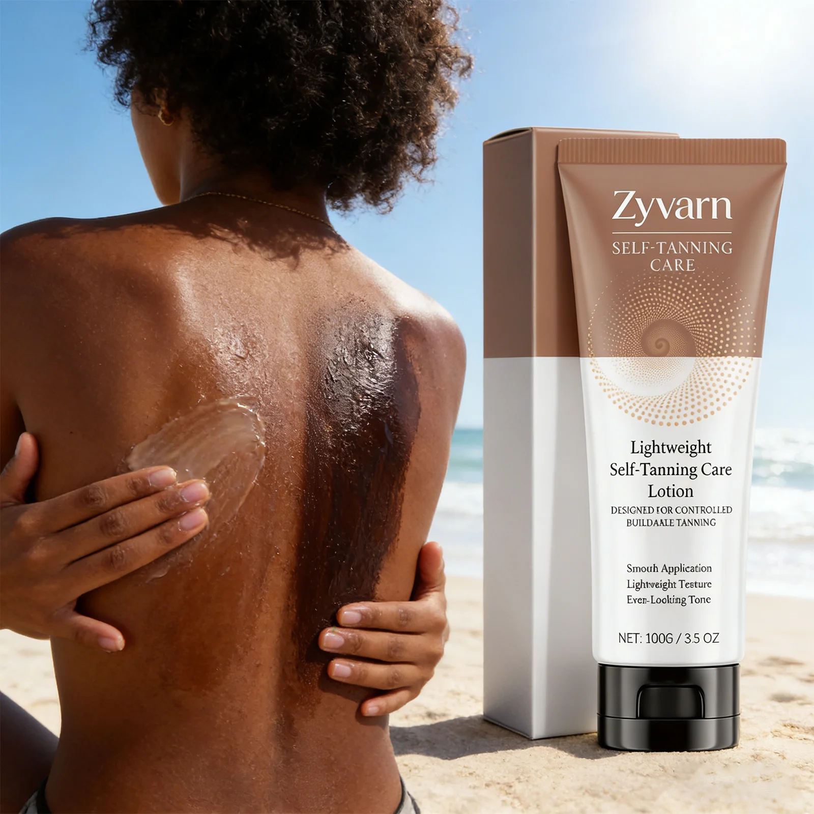Crema Autobronceadora con Brillo Natural, Loción Graduable sin Rayas, Hidratante, Bronceador sin Sol de Secado Rápido, Bronceado Gradual 100g