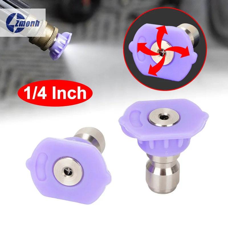 New！Plant 4-direction Water Discharge Nozzle W/ 1/4 Inch Quick Connector Pressure Washer Low Pressure Mist Nozzles Tips