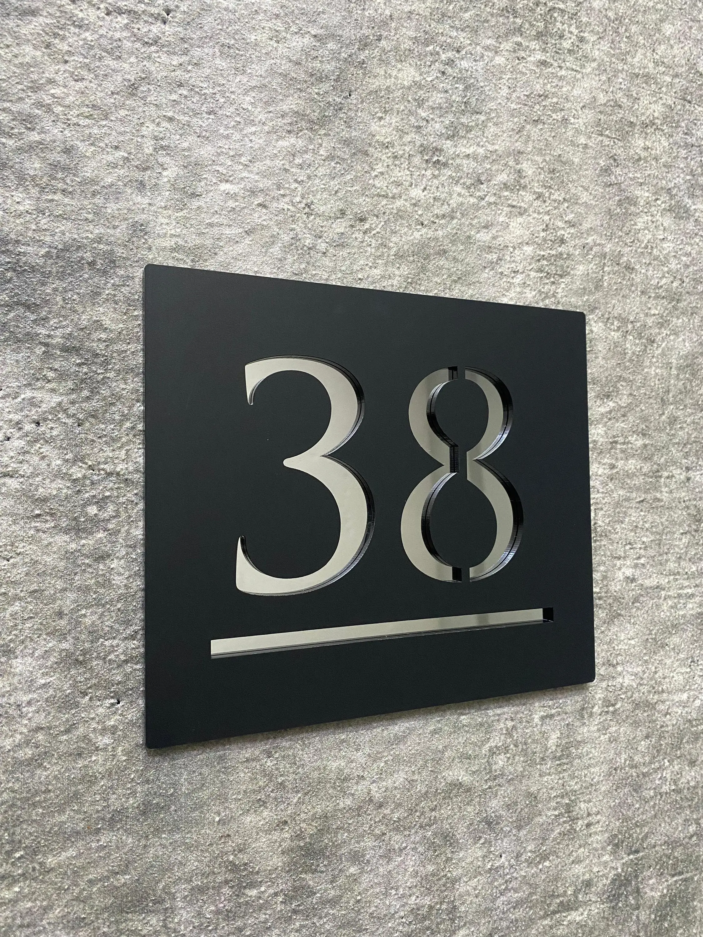 Modern Custom Laser Cut Acrylic Plate Grey House Numbers Sign Address Name 3D Letter Plaque Outdoor For Wall Decor OutSide