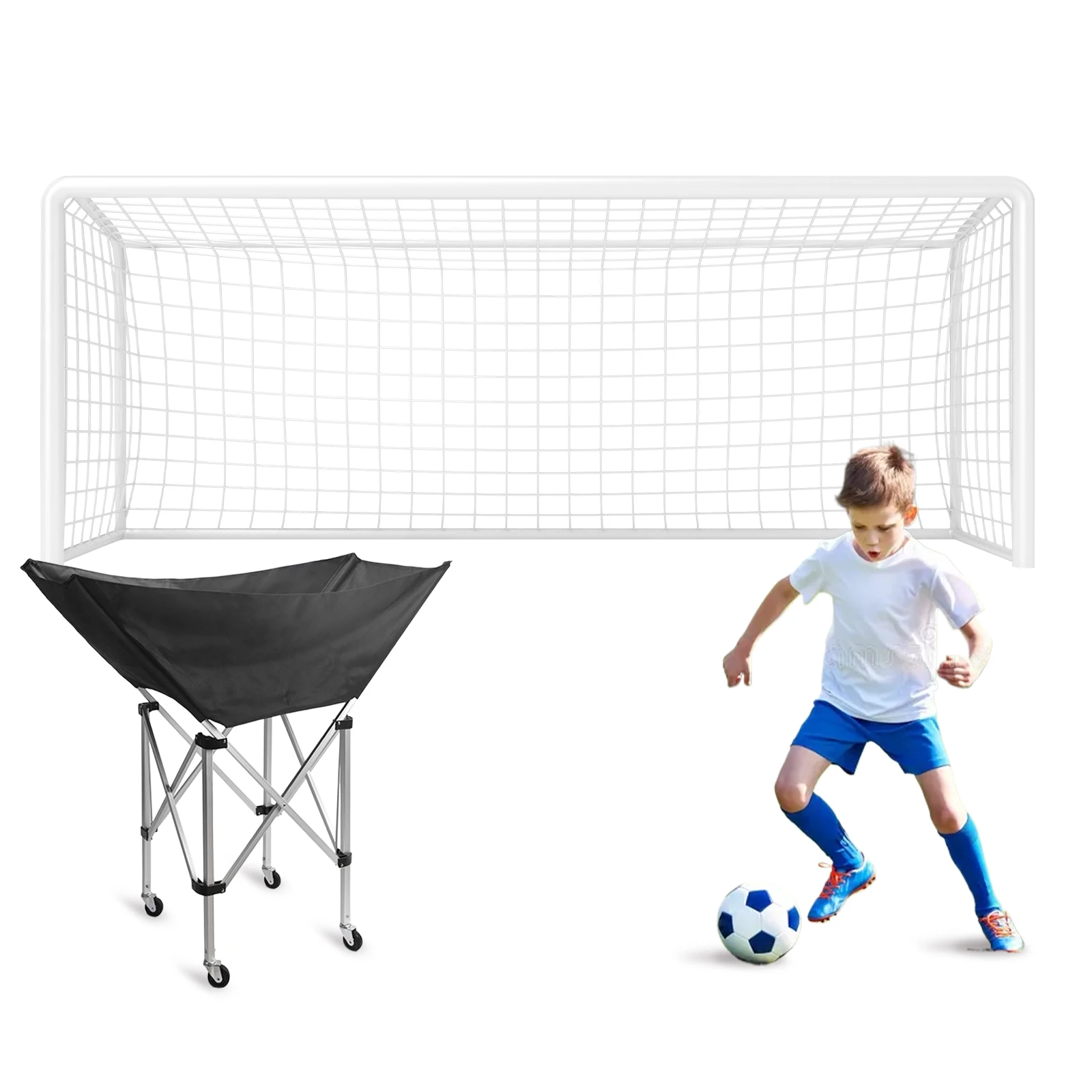 Zusammenklappbarer Volleyballwagen, Volleyball-Wagen mit Rädern, Volleyball-Trainingsausrüstung, Ballhalter für Volleyball-Basketball