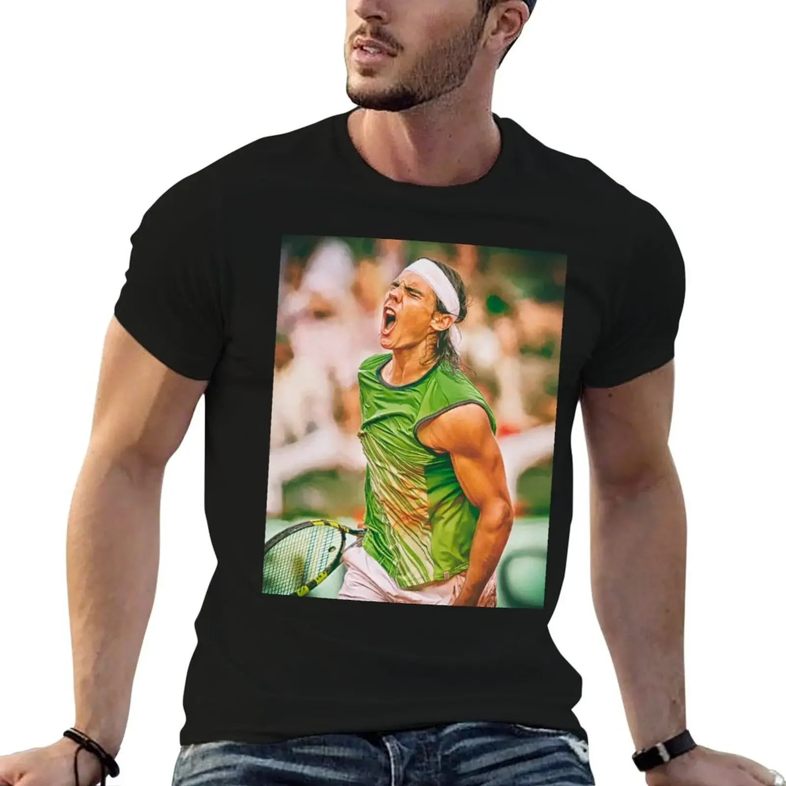 Rafael Nadal come on roar RG French Open 2005. Digital artwork print wall poster. Tennis fan art gift. Vamos Rafa. T-Shirt