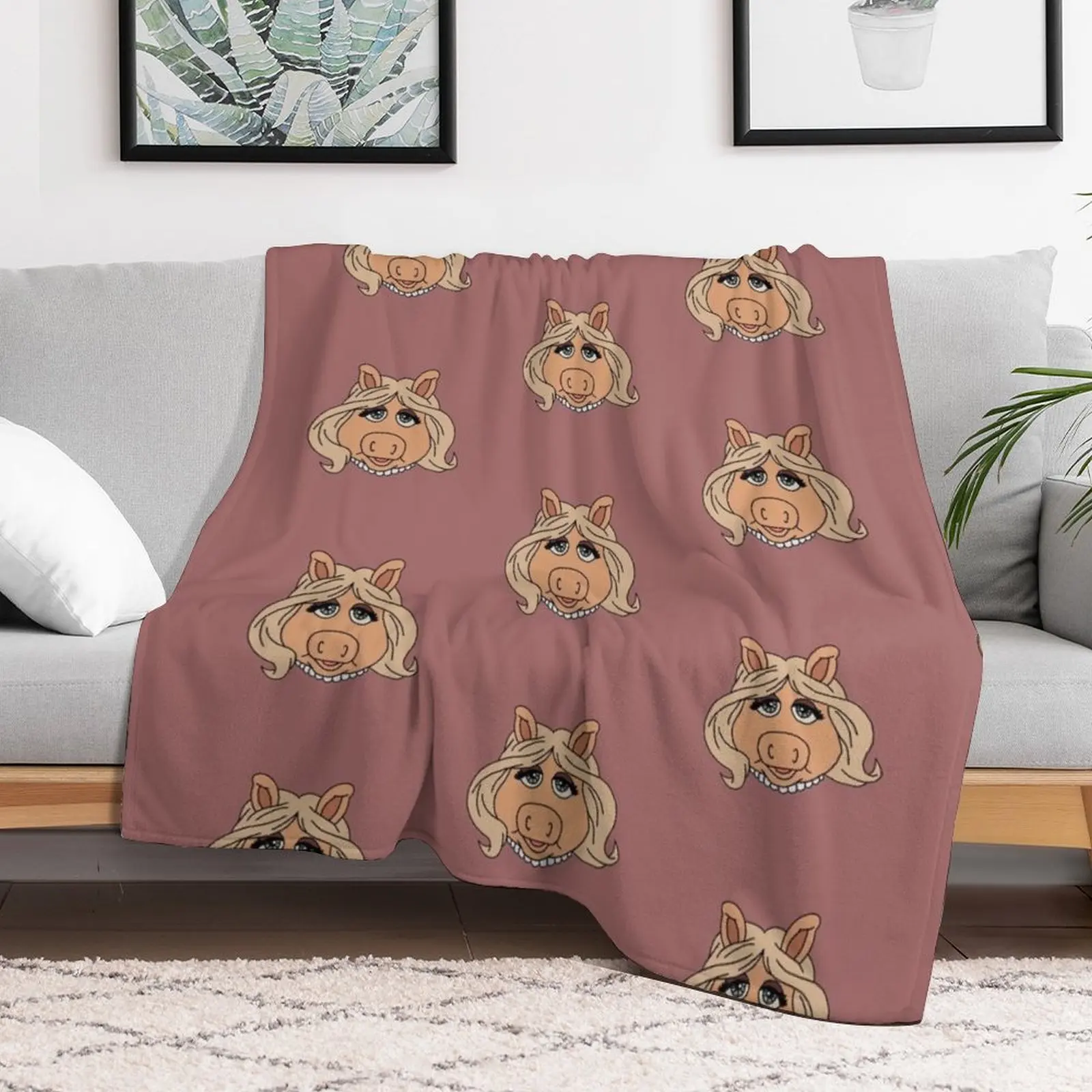 Miss Piggy Throw Blanket funny gift Soft Soft Plaid for sofa Blankets