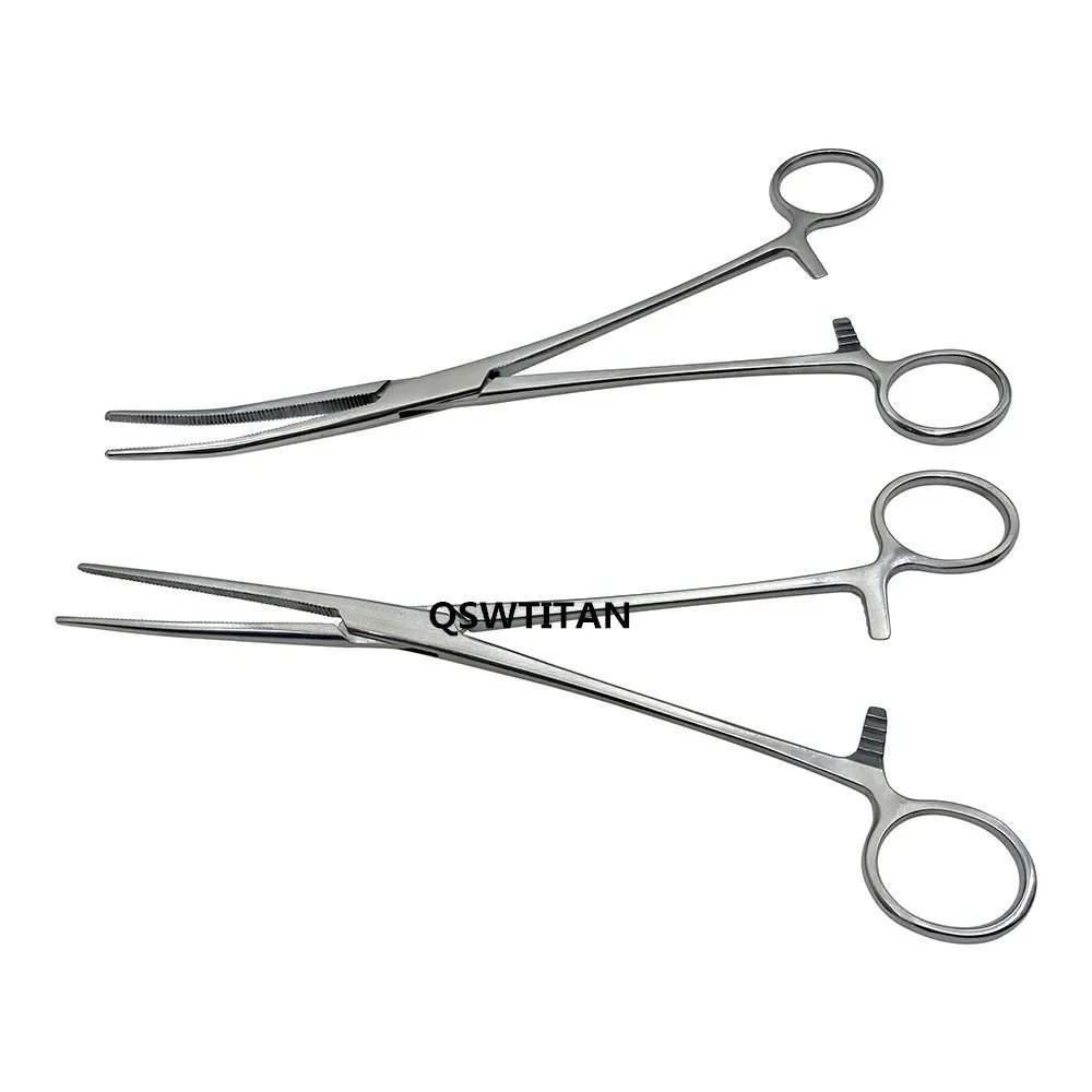 잠금 클램프 지혈용 겸자 1개 스테인리스 스틸 곡선형 및 직선형 겸자 동맥 겸자 클램프 눈꺼풀 도구