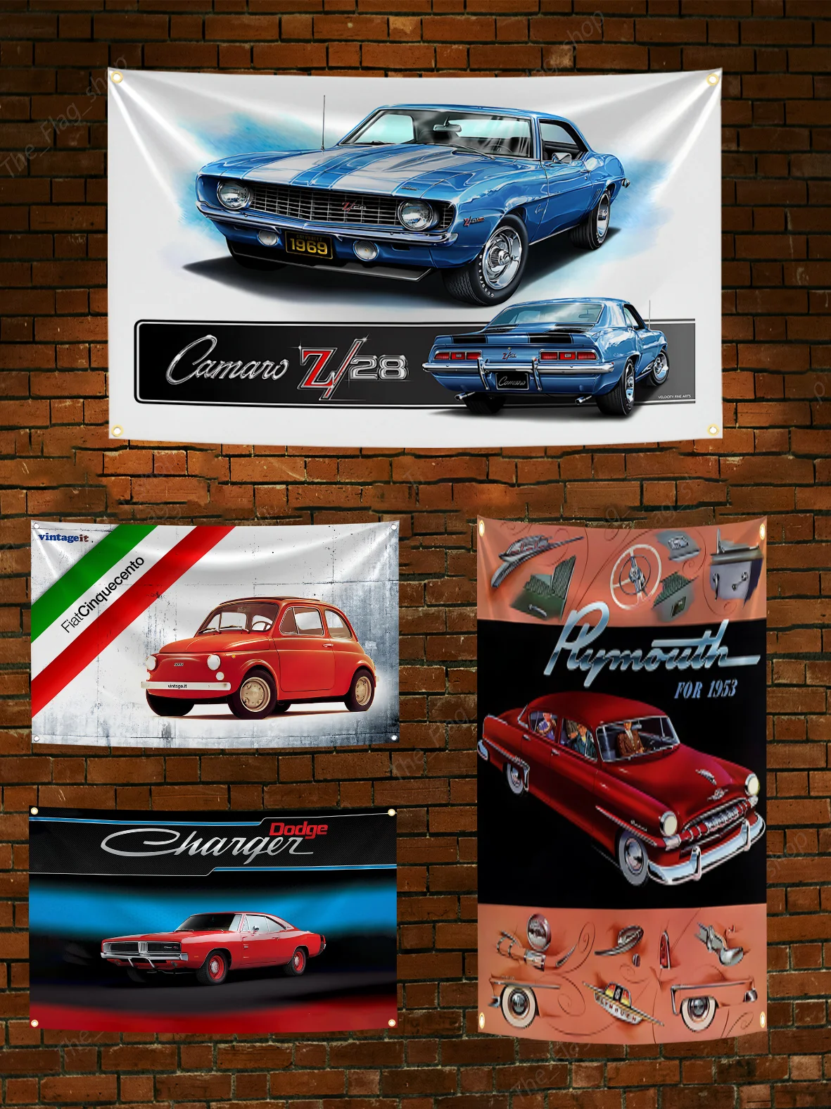 90x150cm Vintage 1970 RT Plymouths American Muscle Car Flag Polyester Digital Printing Banner for Garage Decoration Tapestry