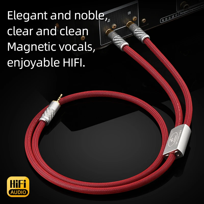 HiFi 2.5mm Balanced to 2 RCA Audio Male Cable High Purity Pure Silver Core 2.5 Jack to 2RCA Cable for MP3 DVD Amplifier