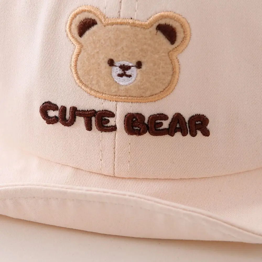 Casual Cartoon Bear Baby Baseball Hat Breathable Adjustable Toddler Peaked Cap Comfortable INS Baby Sun Visor Hat Daily Use