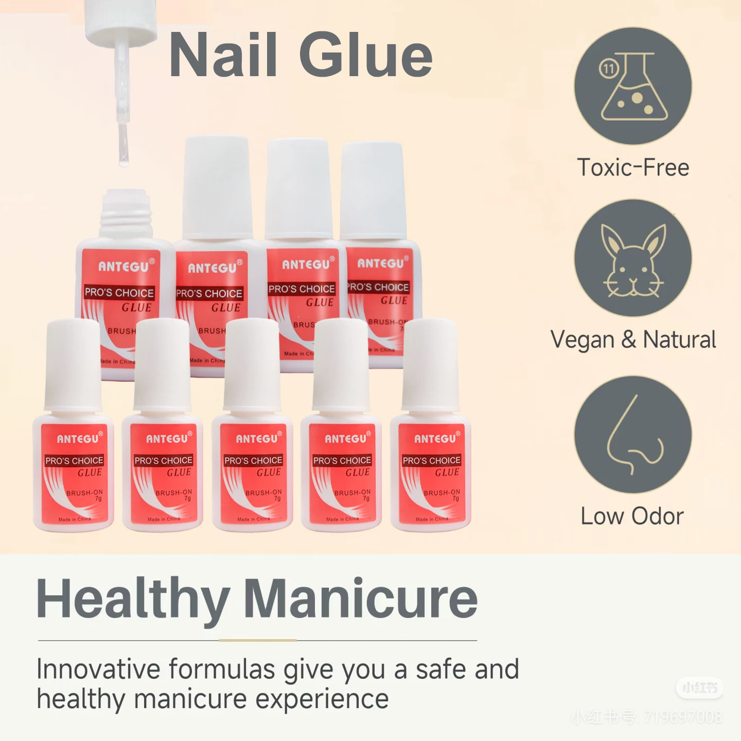 

7g Extra-Strong Quick Dry Nail Glue with Brush Head DIY Rhinestone Decoration Press on Fake Nails Art Long Lasting Adhesion Gel