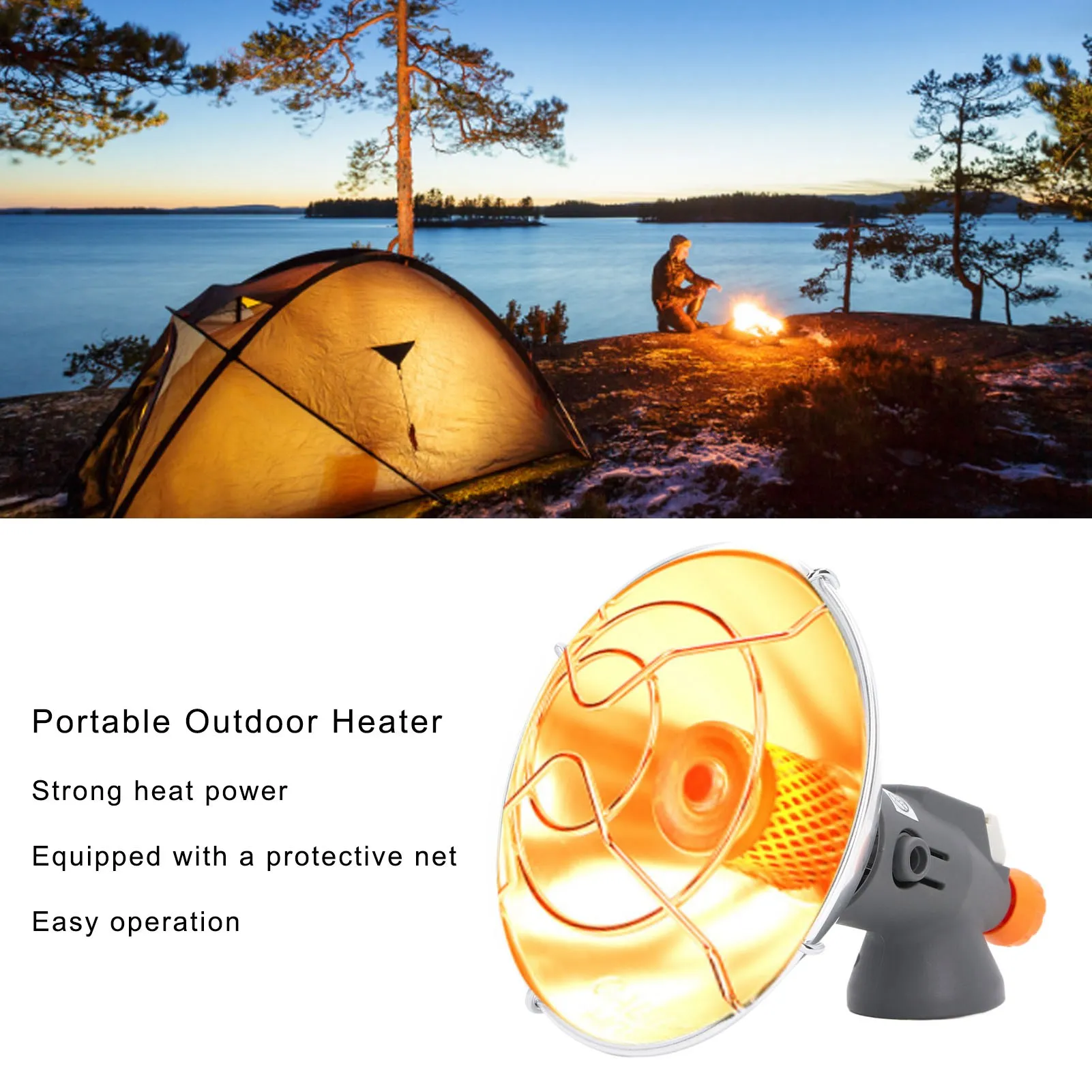 

Outdoor Heater, High Power Butane Gas Stove, Portable Outdoor Butane Camping Stove with Strong Heat and Adjustable Igniter