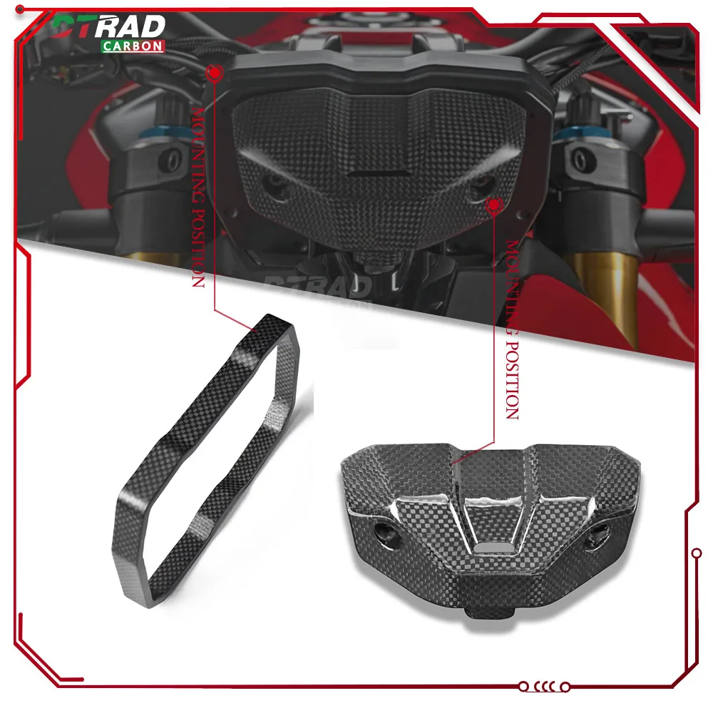 For DUCATI Streetfighter V4 S V4S 2020 - 2024 Accessories Carbon Fiber Dashboard Cover Instrument Cluster Protective Fairing Kit