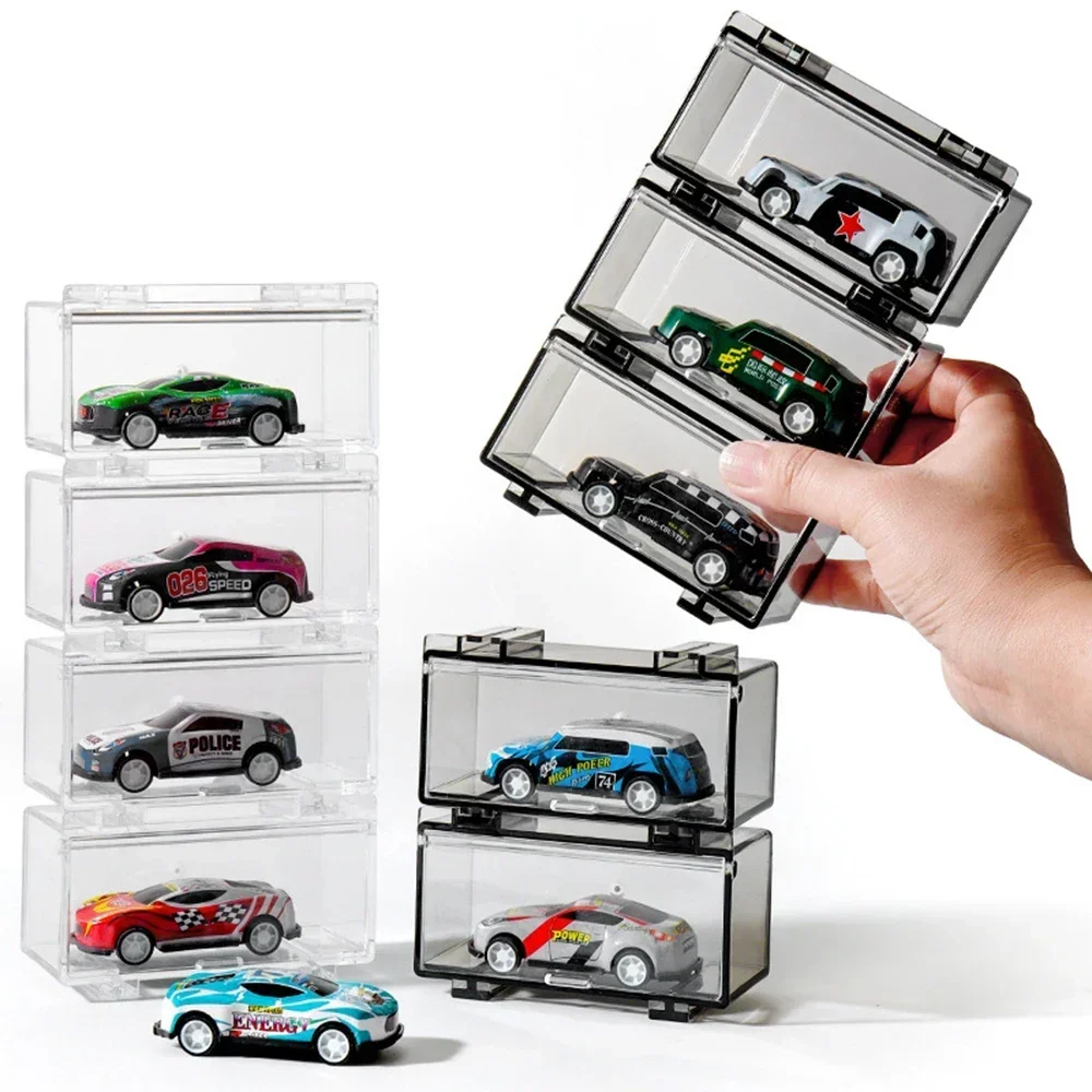 1:64 Acrylic Car Display Box for Hot Wheel Car Model Toy Transparent Cabinet Rack Dustproof Stackable Creative Car Storage Boxes