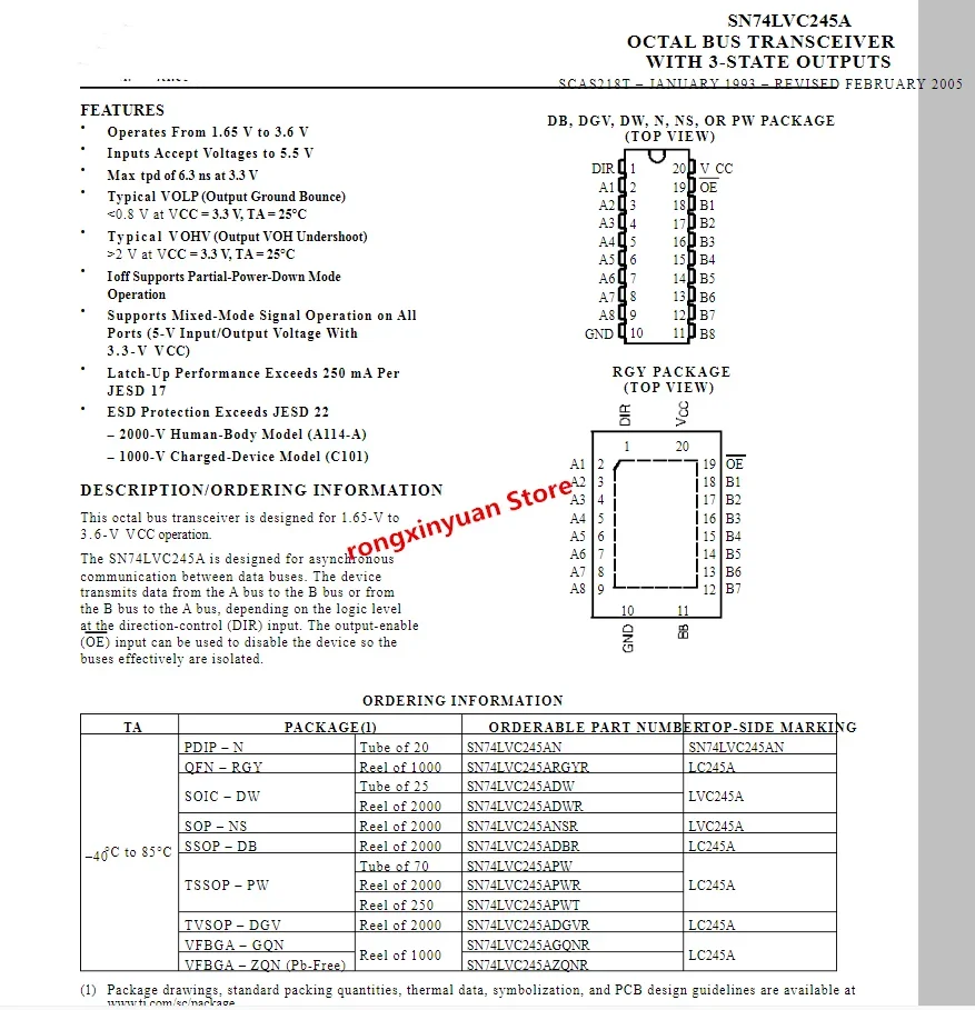 10 tamanhos de marcação lc: lc245a pçs/lote 74lvc245a 100% original