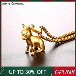 Stainless Steel Chihuahuas Dog Necklace Chokers Collar for Men Women Dainty Jewelry for Dad Charm Jewelry Birthday Party Gifts