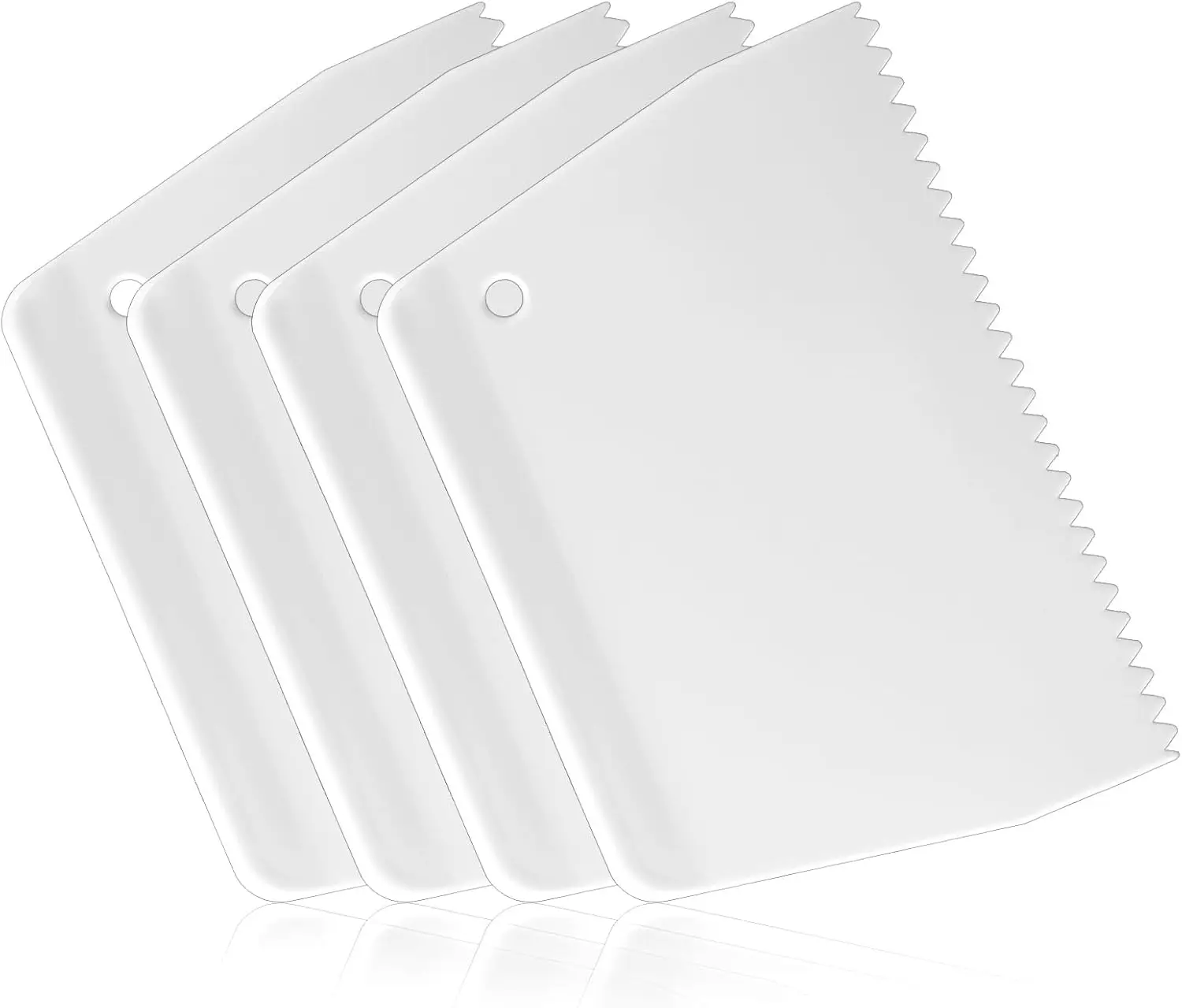 

Набор из 4 многоразовых зубчатых шпателей с зубьями 3/16 дюйма для нанесения эпоксидной смолы и клея на деревянные полы