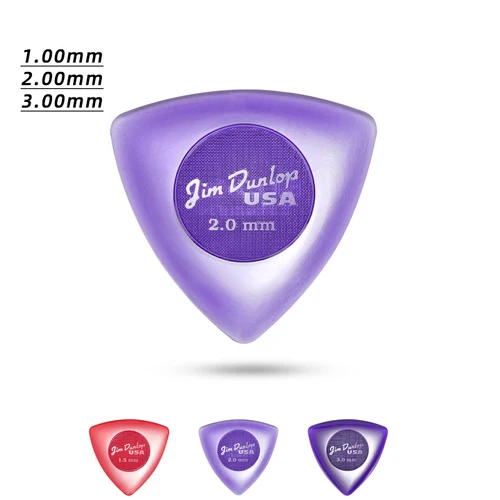Elija Dunlop. Pick antideslizante serie Big Triangle. Tiene un espesor de 1,5/2,0/3,0 mm. Adecuado para guitarra acústica/eléctrica/bajo.