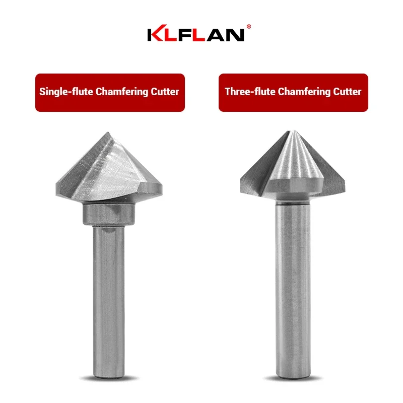KLFLAN M35 Mill Metalworking Tools Countersink Drill Step Drill Bit Core Drilling Tool 90-Degree Chamfer Single or Three Edged