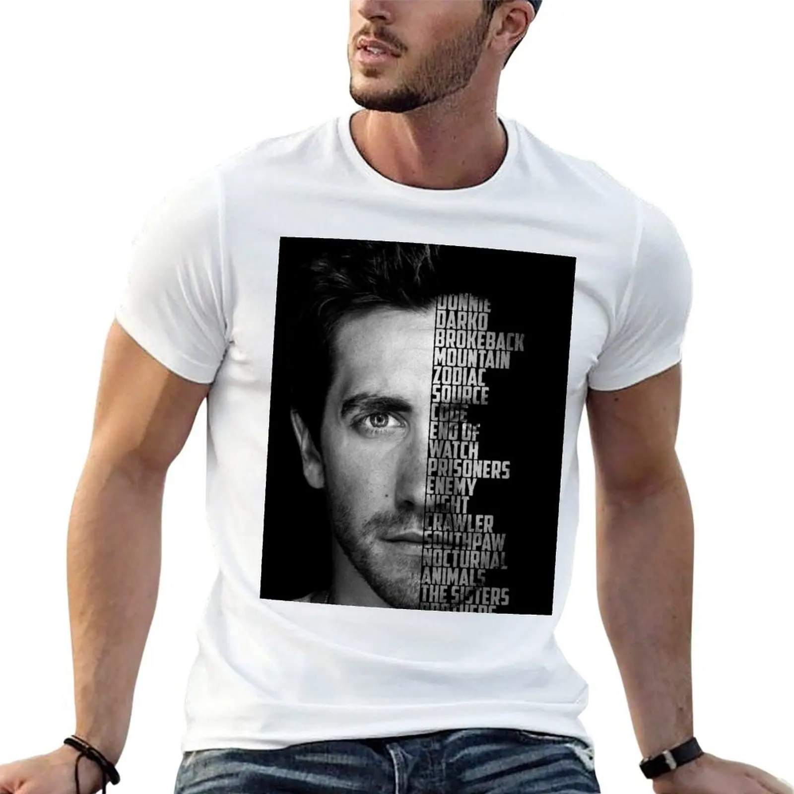 

Jake Gyllenhaal Movies T-Shirt mens graphic t shirts t shirt man cotton T-Shirt