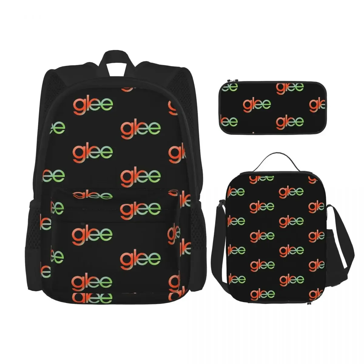 Glee Logo Mochilas para meninos e meninas, Sacos escolares infantis, Mochila Infantil, Lunch Bag, Pen Bag, Bookbag, 3 Pcs Set