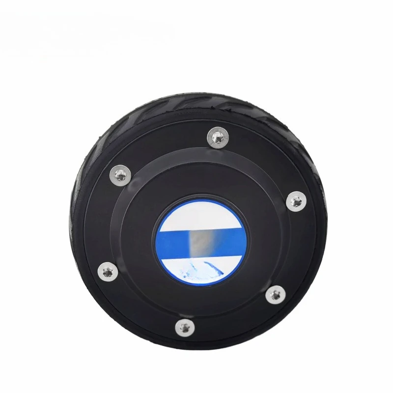 

24V 4in 24V 100W 2N.m 5A 450RPM 50kg Load Rubber Tires AGV Robot Wheel Hub Servo Motor, Built-in Encoder