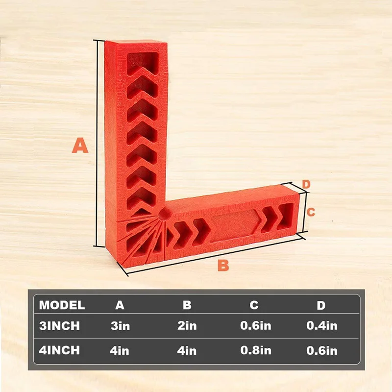 Équerres de positionnement pour le travail de calcul, pinces à angle droit, outil carré de serrage d'angle de charpentier, résistant à 90 degrés, 8 pièces