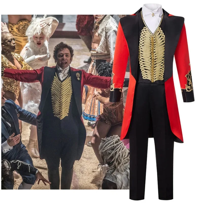 The Barnum Hugh Jackman Cosplay Costume Greatest Showman Uniform Suit Halloween Costume for Men Adult