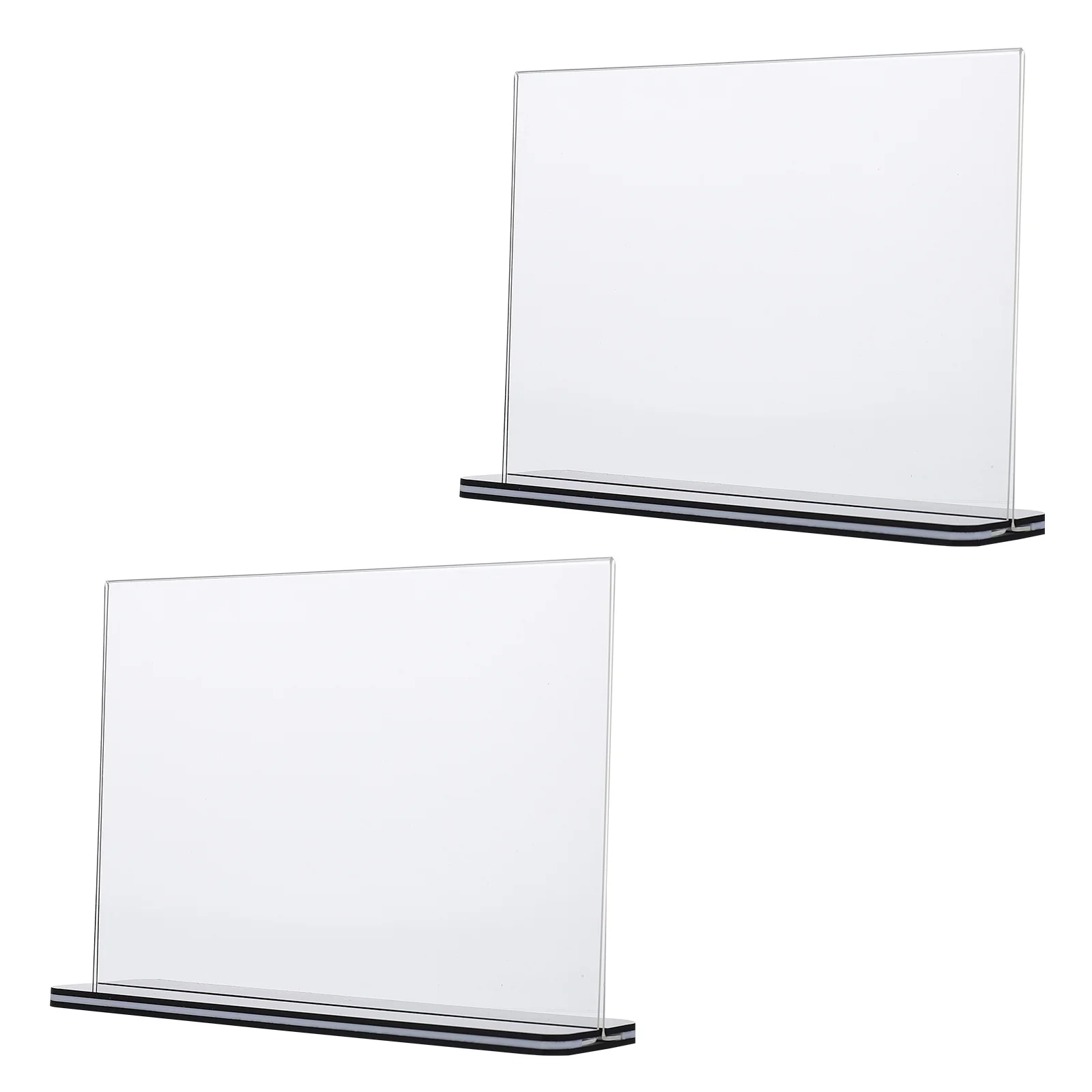 

2pcs Acrylic Display Stands T-Shape Price Ticket Stands Assorted Colors Lightweight Menu Name Card For Table Advertising T-Type