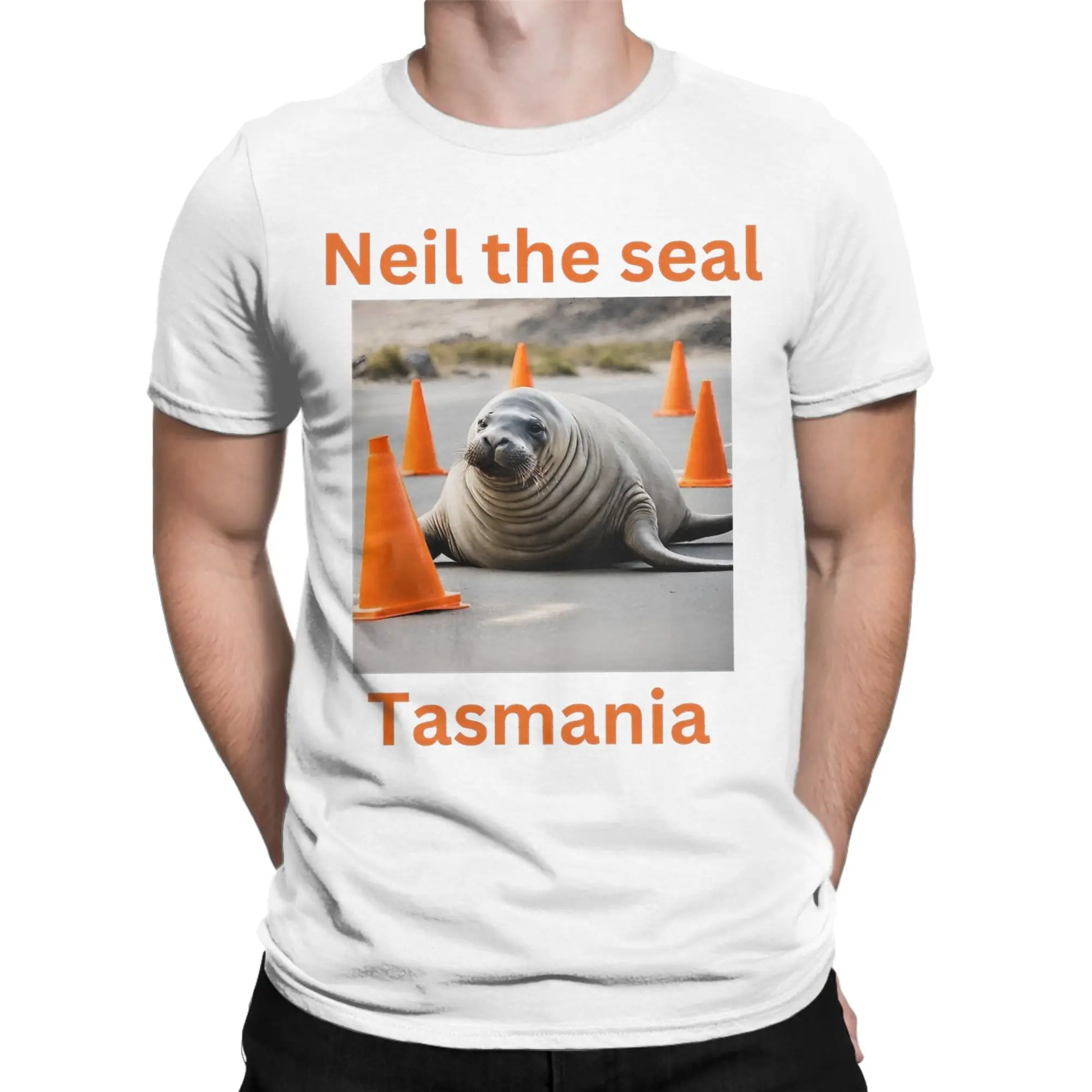 Tasmania's Neil the Seals T Shirt Men's  100% Cotton Novelty T-Shirts O Neck  Tee Shirt Short Sleeve Clothes 4XL 5XL