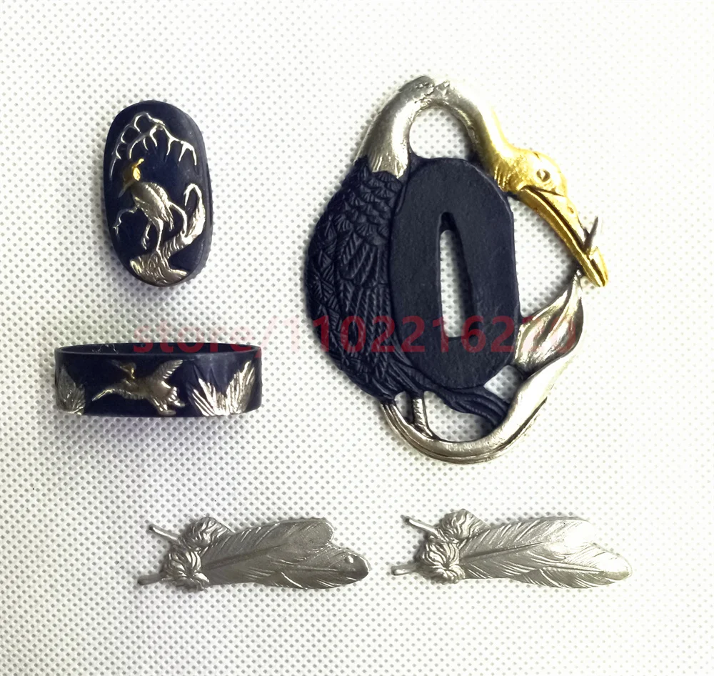 Unique Copper Brass Tsuba Handguard Gold Silver Plating Fuchi Kashira Menuki For Japanese Real Japan Samurai Katana Sword Parts