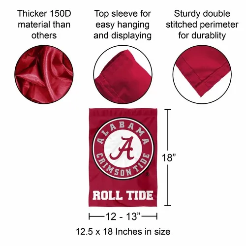 Alabama Crimson Tide Circle Logo Garden Flag and Yard Banner jjx