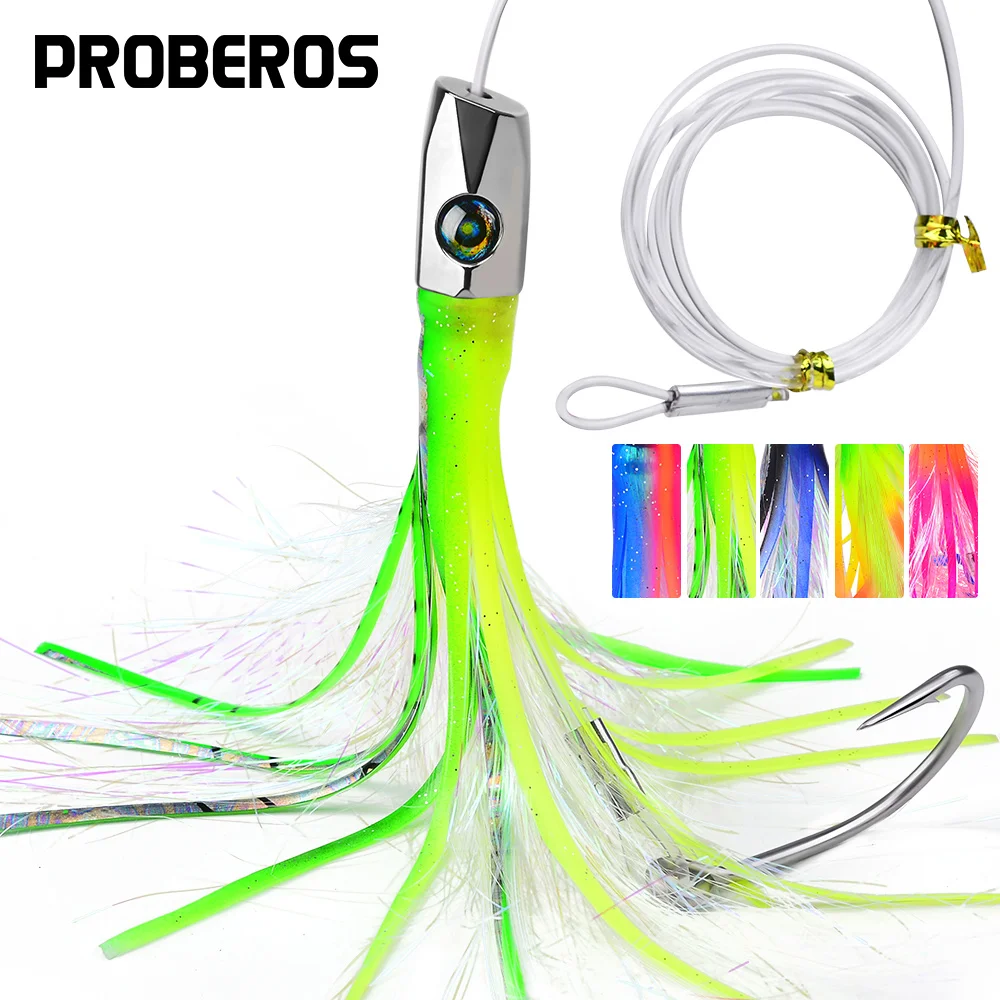 

Deep-sea Seawater Fishing Lure 22cm85g Zinc Alloy Head Octopus Squid Skirt Bait Big Game Fishing Marlin Tuna Trolling Lure