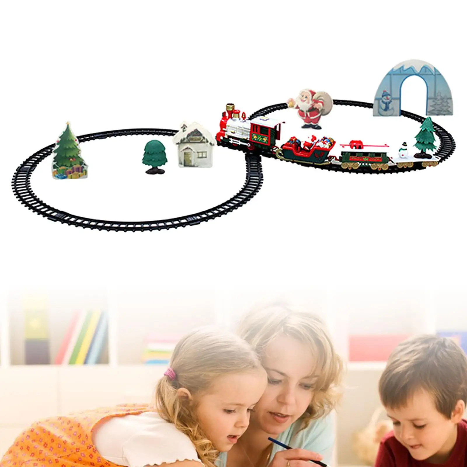 Christmas Train Christmas Tree Decoration Accessories Track Small Train Santa Claus Train Set Children’s Gift view 4