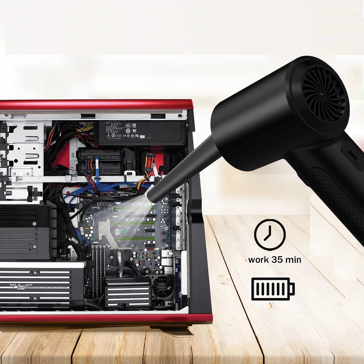 Compressed Air Duster for Computers Protable Cordless Air Blower ...