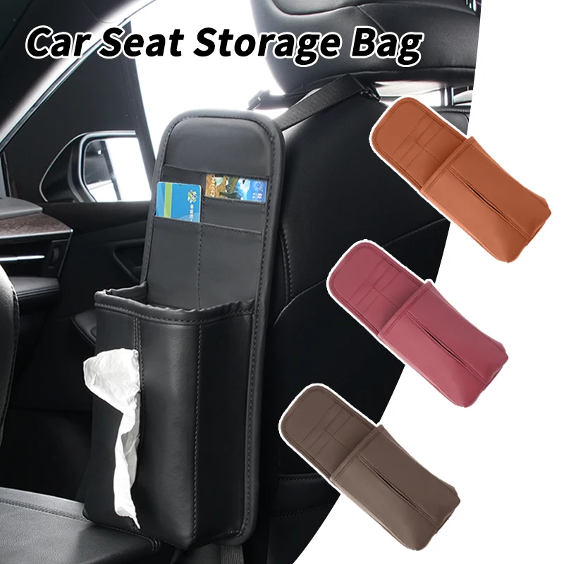 

Car Seat Tissue Box Leather Paper Towel Storage Bag Accessories For Tesla Model 3 Model S Model X Model Y Roadster