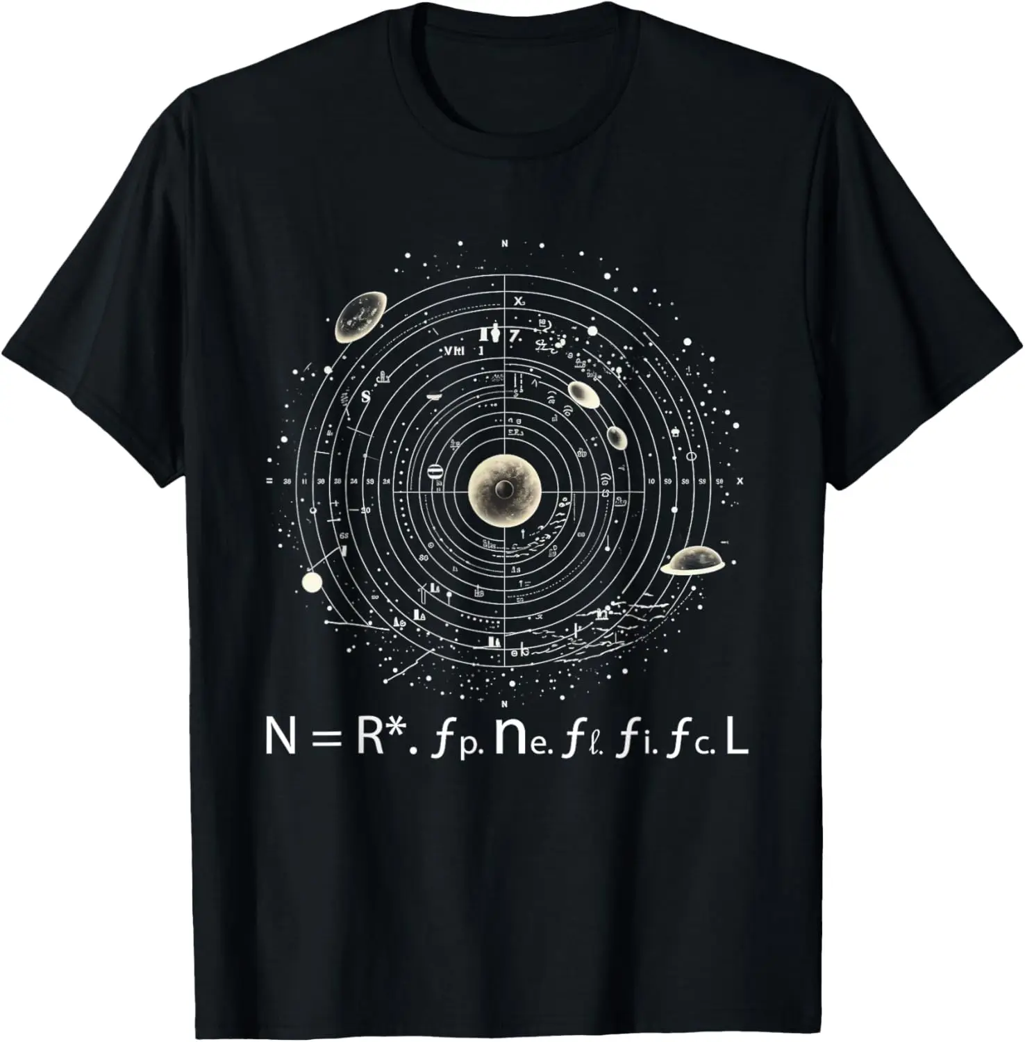 Drake Equation Estimation of Alien Civilizations T-Shirt