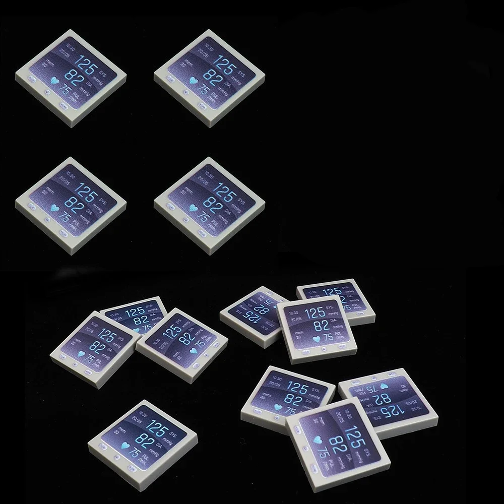 MOC 10PCS Printed Data Screen 3068 2x2 Figures Body Index Bricks Stacking Pattern Building Block Toy Adults Boys Holiday Gift