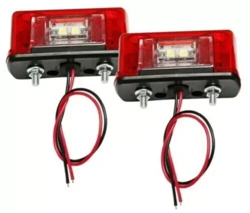 2 قطعة أضواء LED الجبهة الخلفية رقم الترخيص لوحة مصباح إشارة ABS البلاستيك مقاوم للماء لشاحنة مقطورة فان حافلة 12-24 فولت أضواء