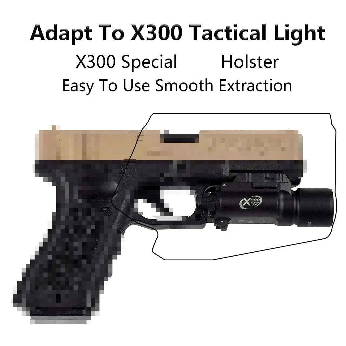 Surefire X300 Holster Gürtelholster Taktisches G17 G19 Schnellverschluss-Holster für Glock X300 Ultra Taschenlampen-Zubehör – Detail 2